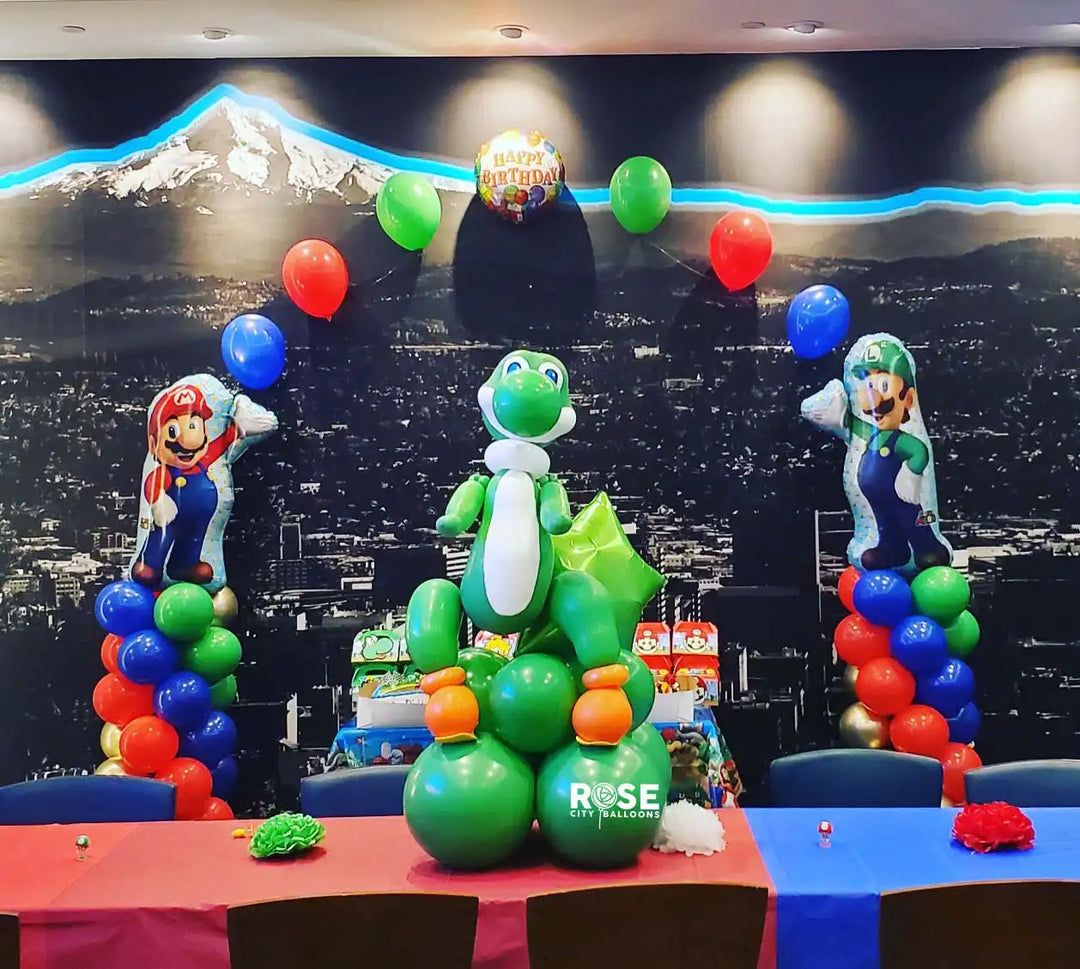 Super Mario Bros-Themed Balloon Arrangement