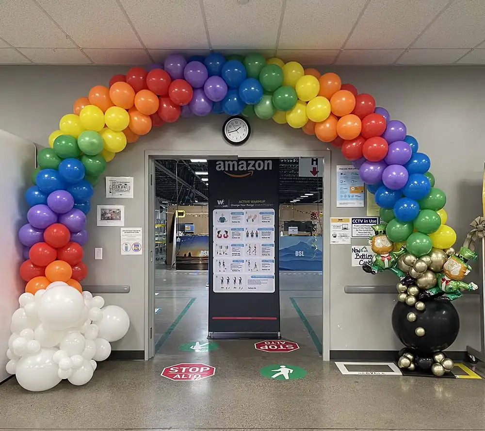 Large Rainbow Balloon Arch